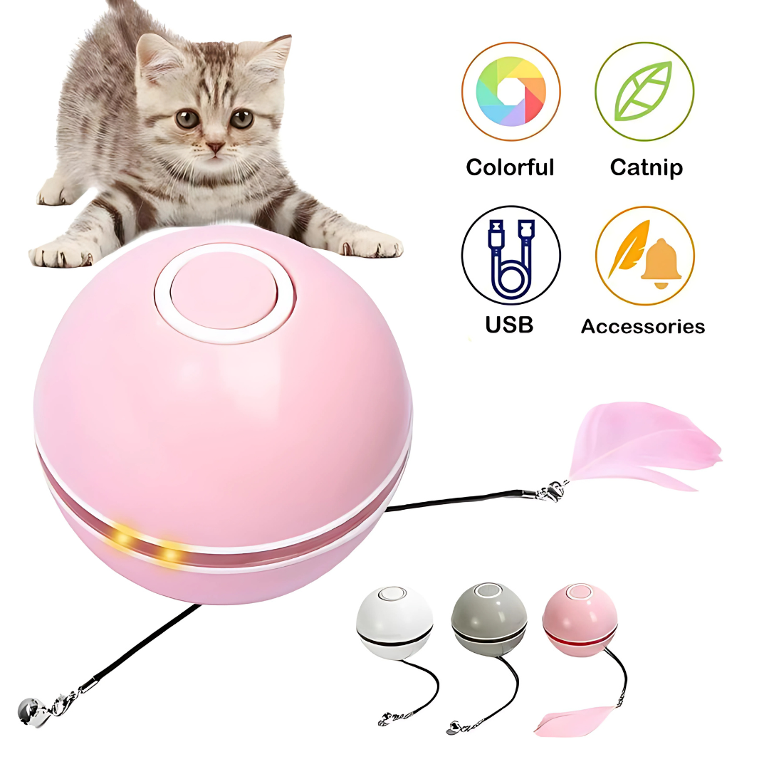 Smart LED 360° Rotating Cat Toy Ball